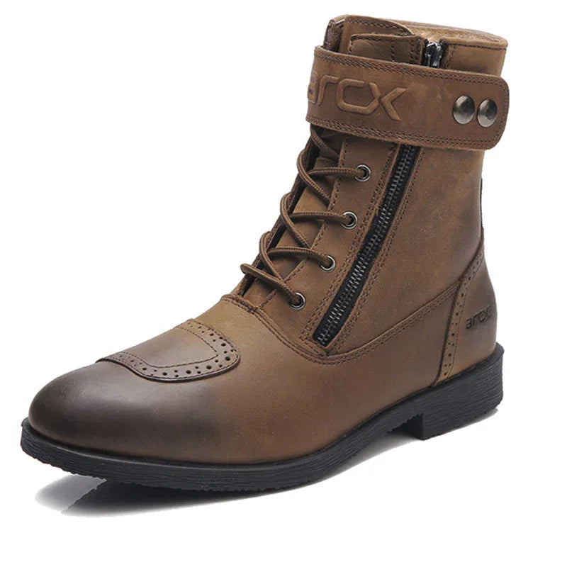 Leder-Seitenreißverschlussstiefel für Herren Motorrad-Reitschuhe