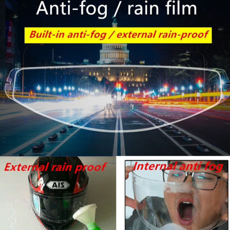 Universelle Motorradhelm-Antibeschlagfolie und Regenschutzfolie