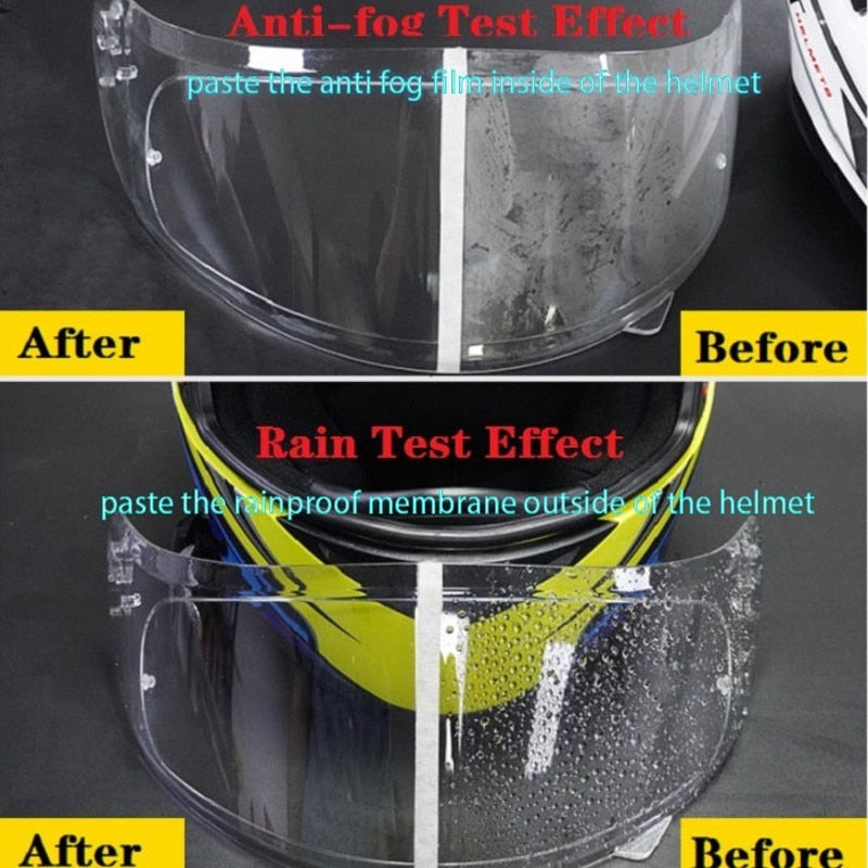 Universelle Motorradhelm-Antibeschlagfolie und Regenschutzfolie