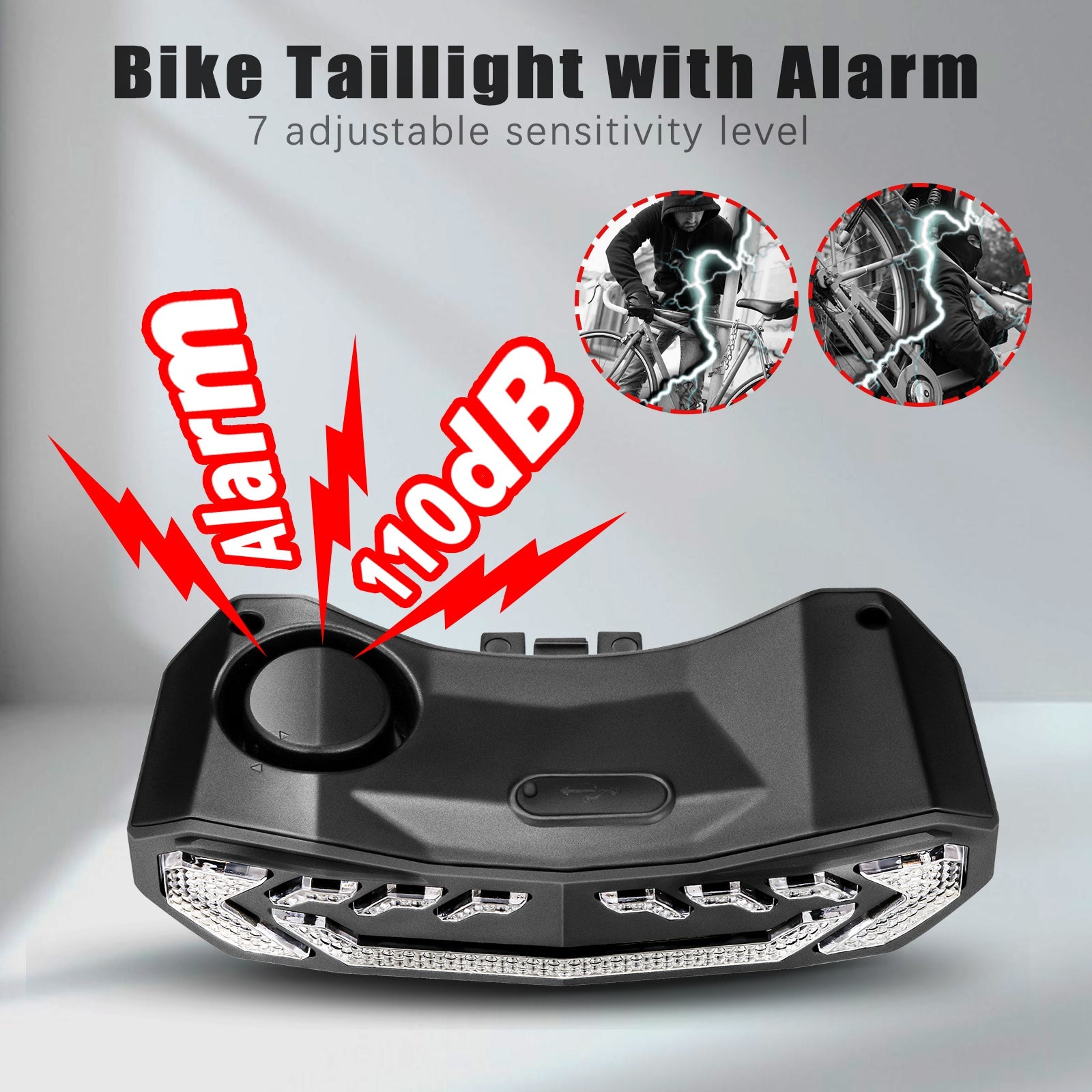 Feu arrière de vélo avec clignotants et fonction frein, et télécommande