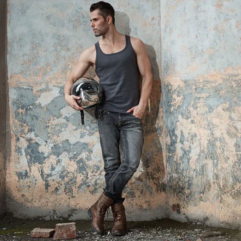 Leder-Seitenreißverschlussstiefel für Herren Motorrad-Reitschuhe