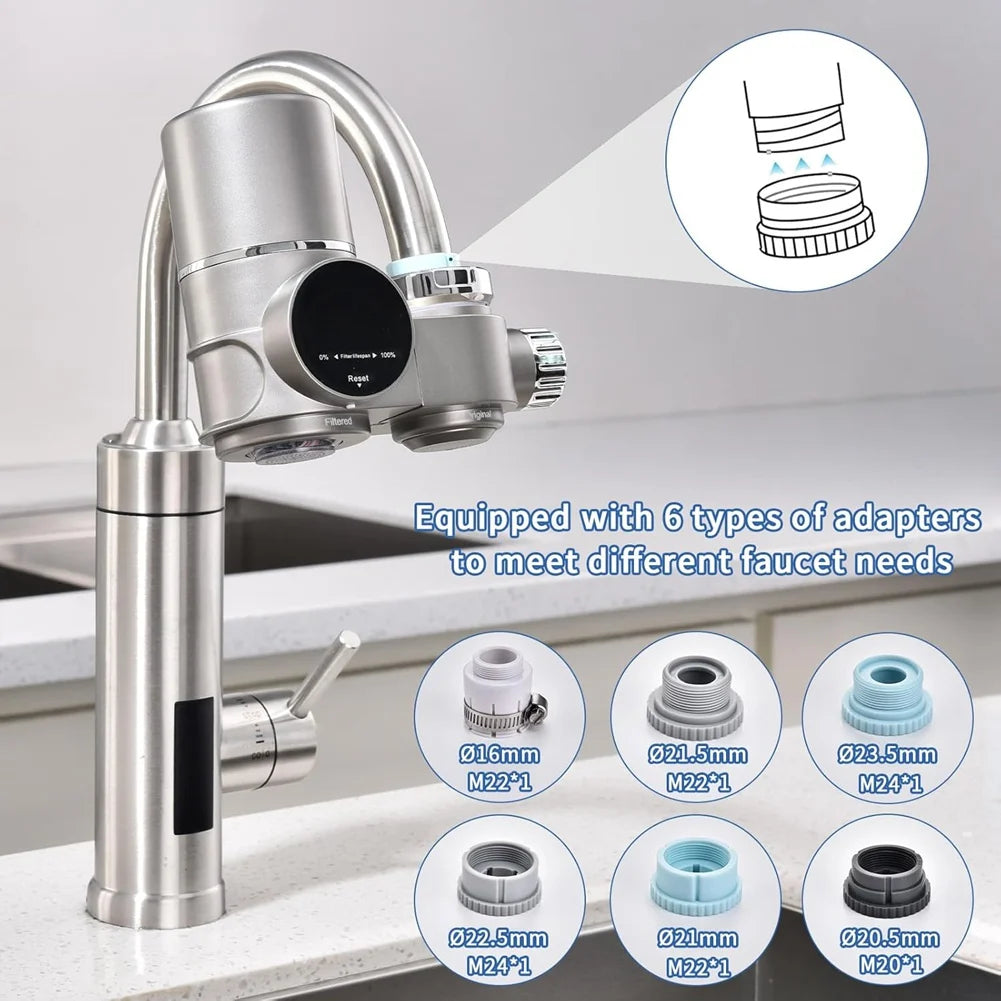Faucet Water Filter for Sink-LED Display Water Purifier for Faucet, Faucet Mount Tap Water Filtration System for Kitchen