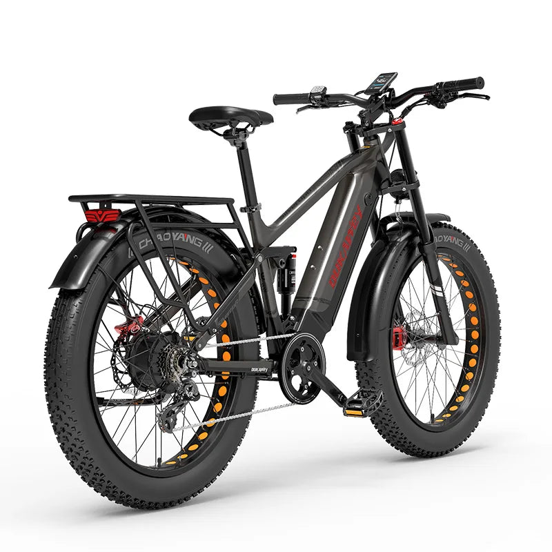 Dukawey silvertip8 1000W E-Bike 26 Zoll vollgefedertes EMTB 52V 20Ah Elektrofahrrad Mountain-E-Bike Fatbike Elektro