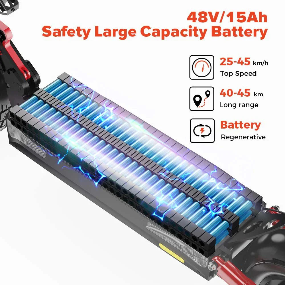 iScooter iX4 elektrisk skoter 800W Smart EScooter 48V 15Ah LCD-skärm 10 tums terränghjulsdäck hopfällbart