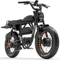 Ebike 2000W 48V 45Ah, 35 MPH Dual Motor Dual Battery, 20 Fat Tire Full Suspension, Upp till 173Miles