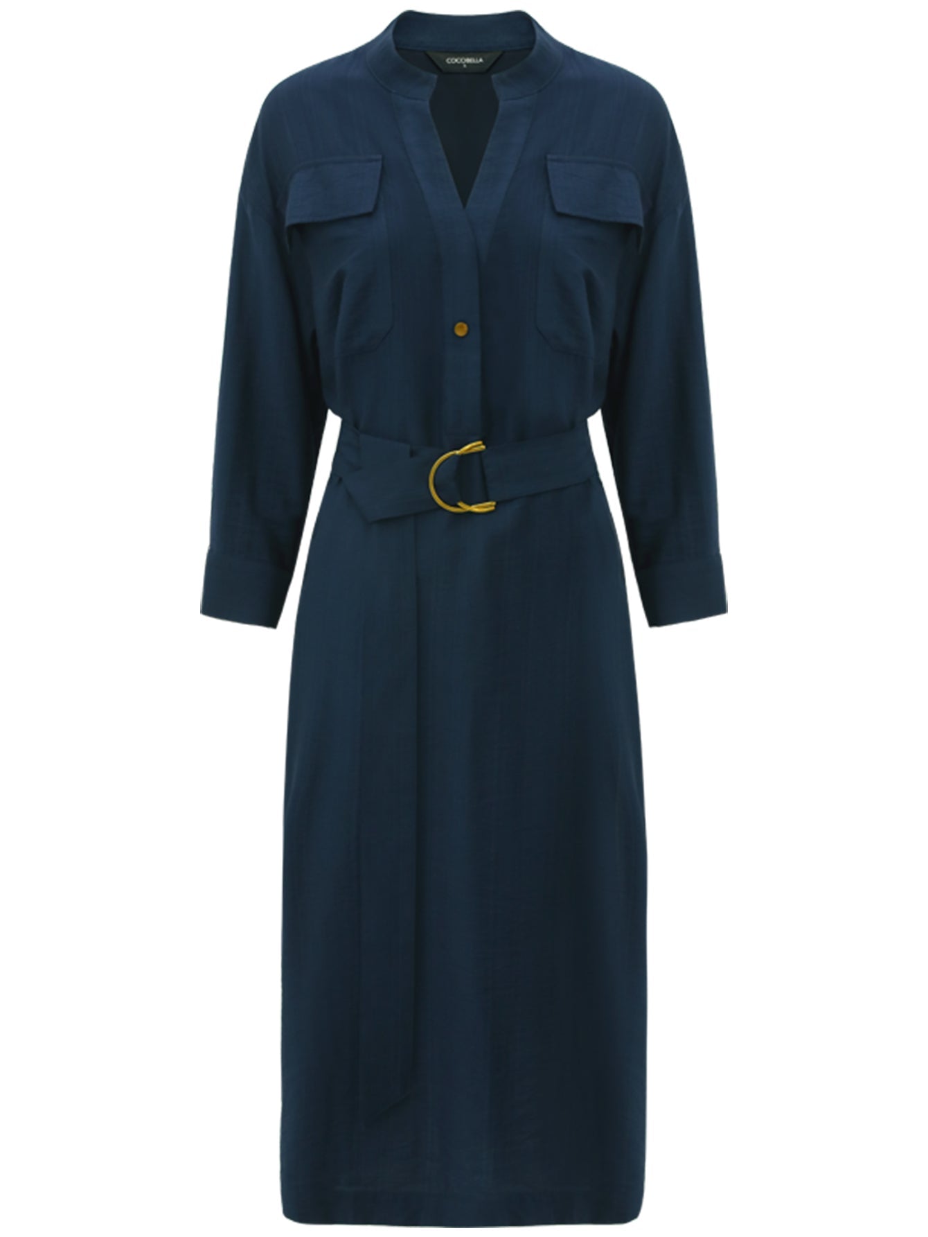 Classic Belted Navy Shirt Dress