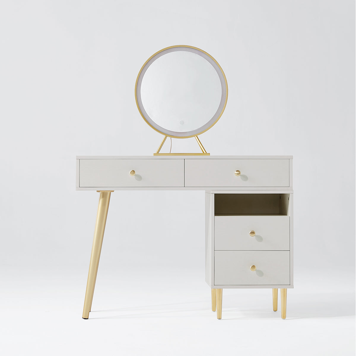 Luxury Makeup Table with Ivory Stool Set