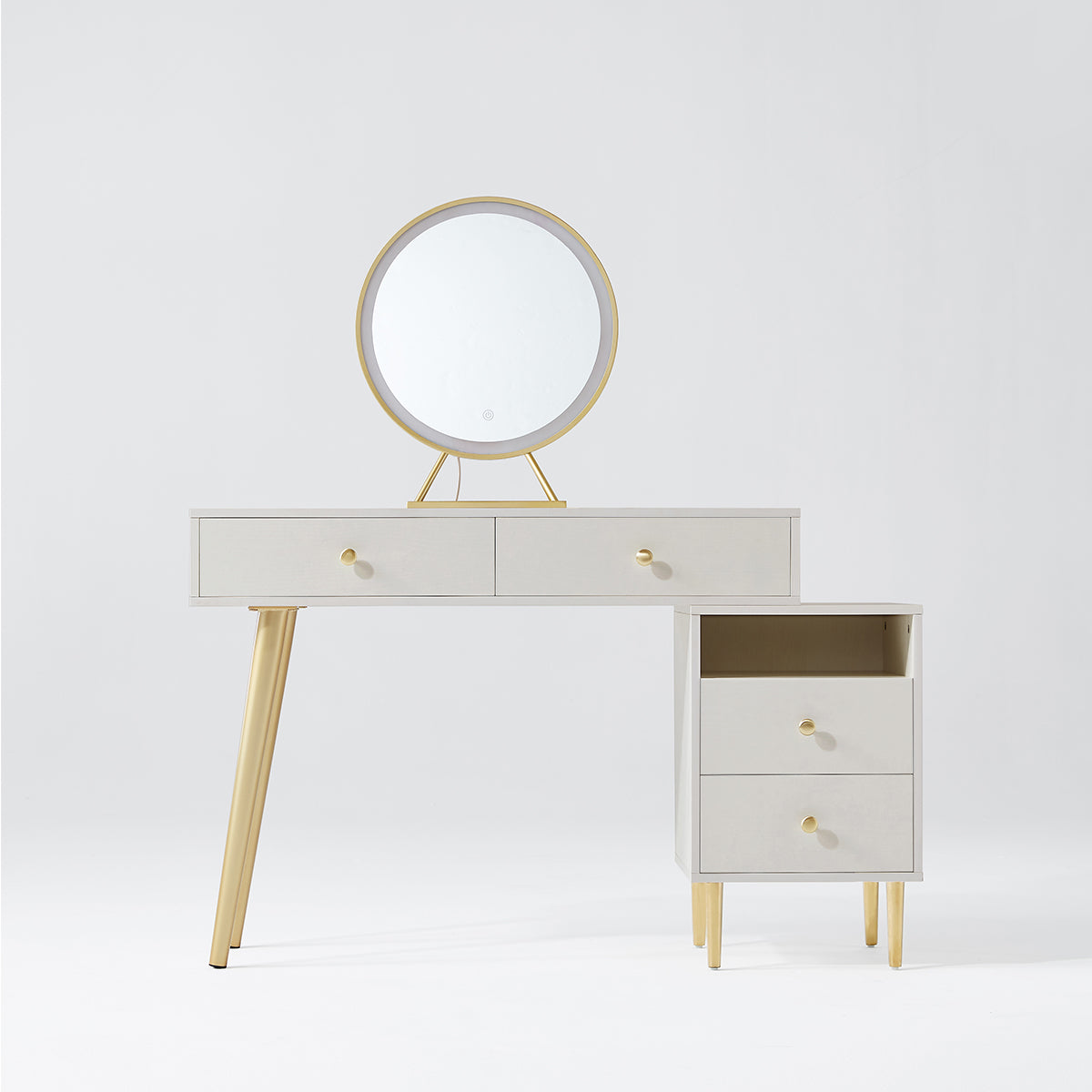 Luxury Makeup Table with Ivory Stool Set
