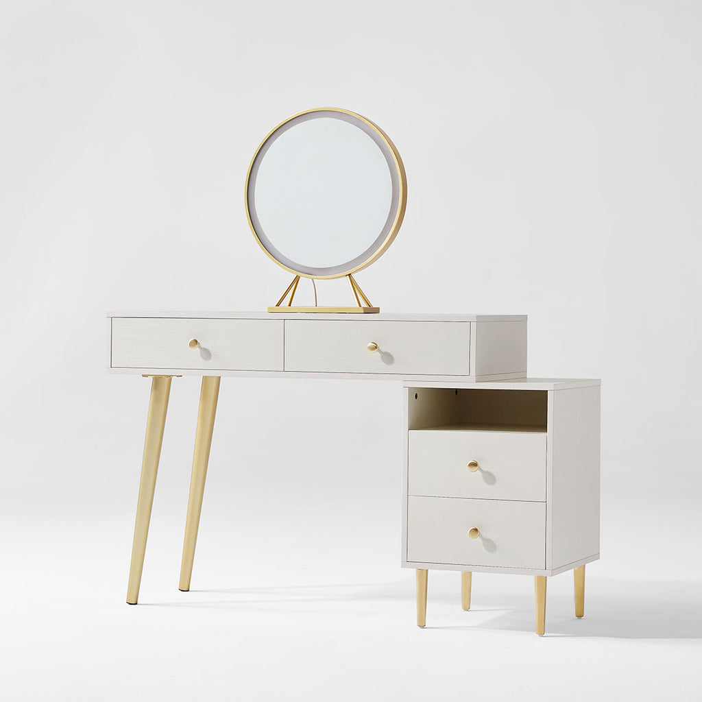 Luxury Makeup Table with Ivory Stool Set
