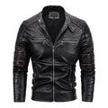Blousons en cuir de moto pour hommes en velours et grande taille