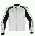 MOTORCYCLE LEATHER RACING WHITE JACKET - XXXXL