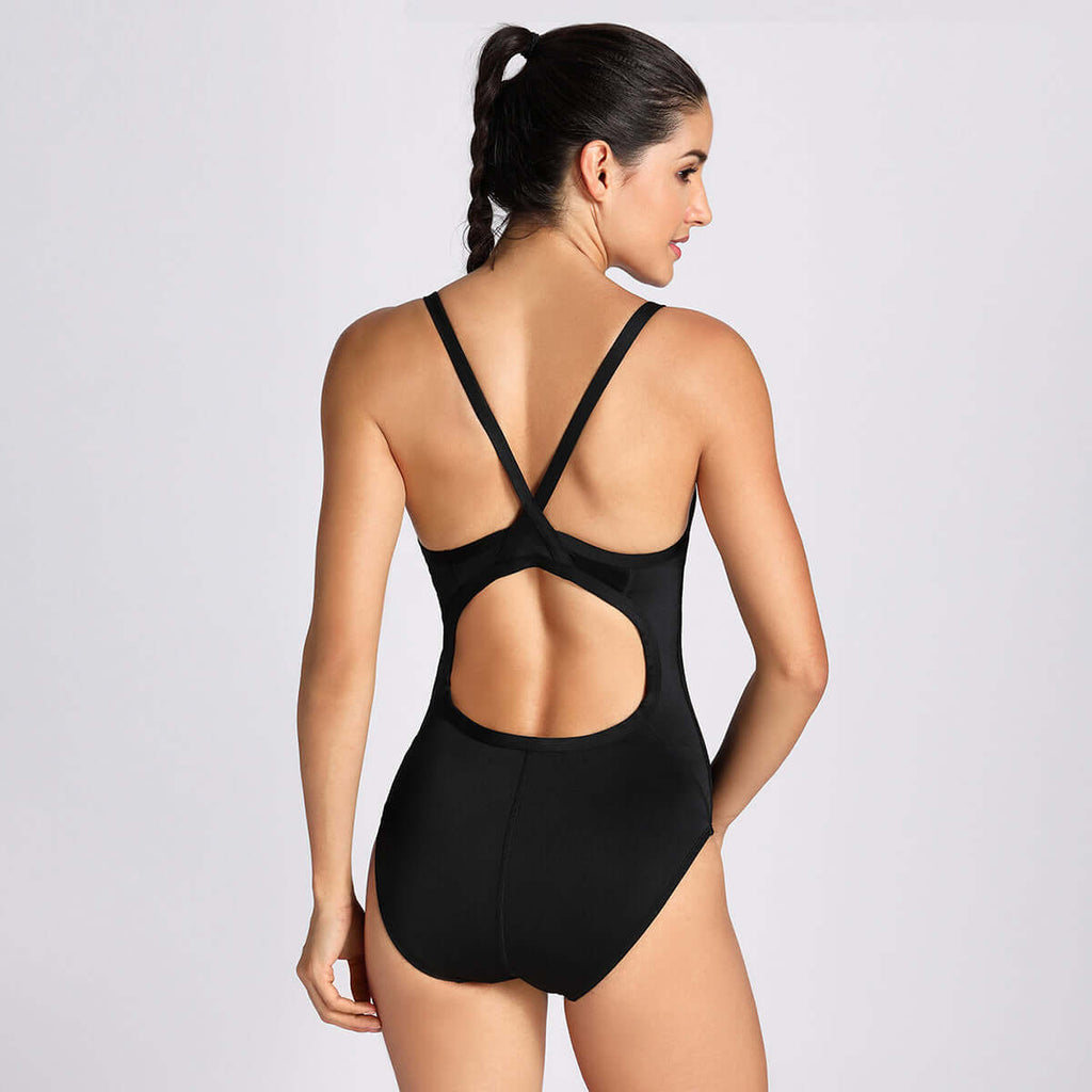Sleek Solid Elite Training Athletic One Piece Swimsuit