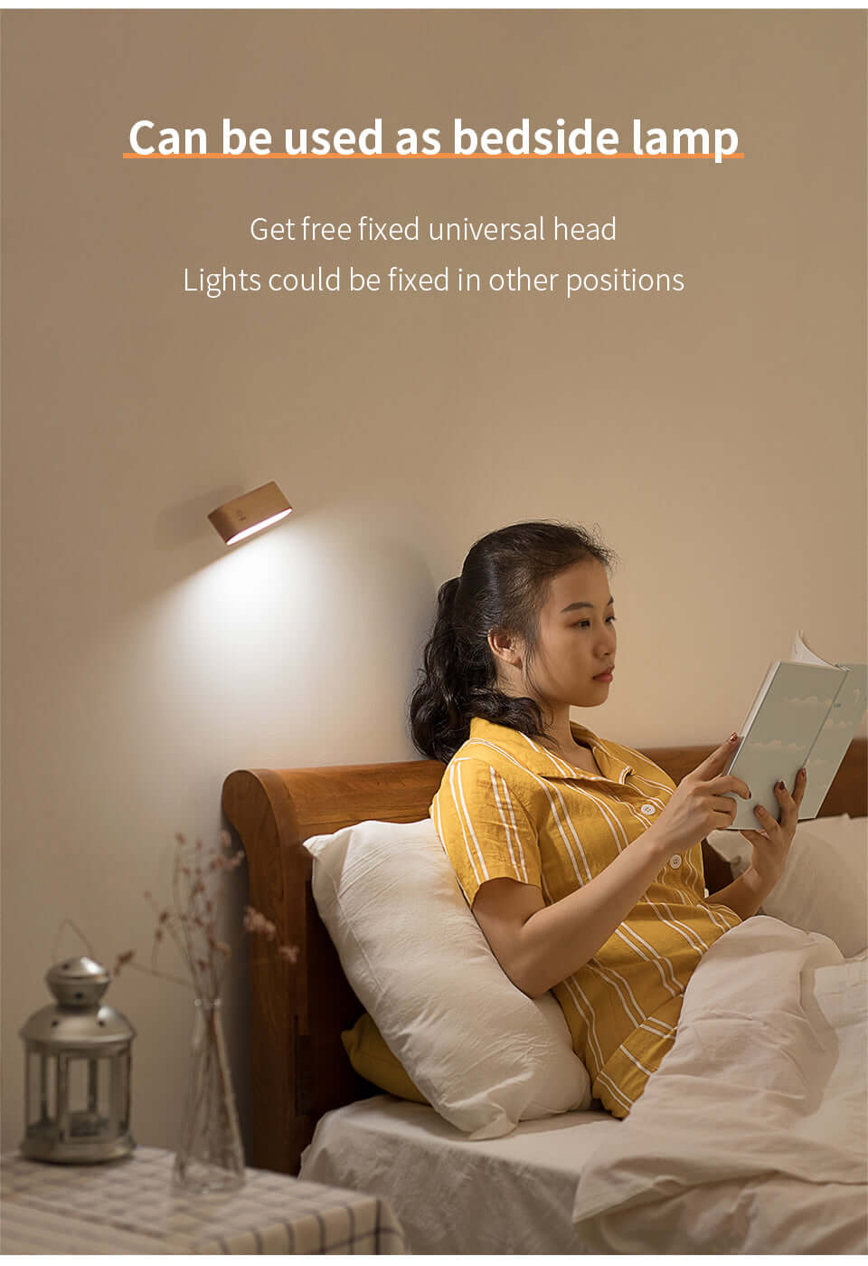 Solid Wood Detachable LED Small Table Lamp with Rack Organizer