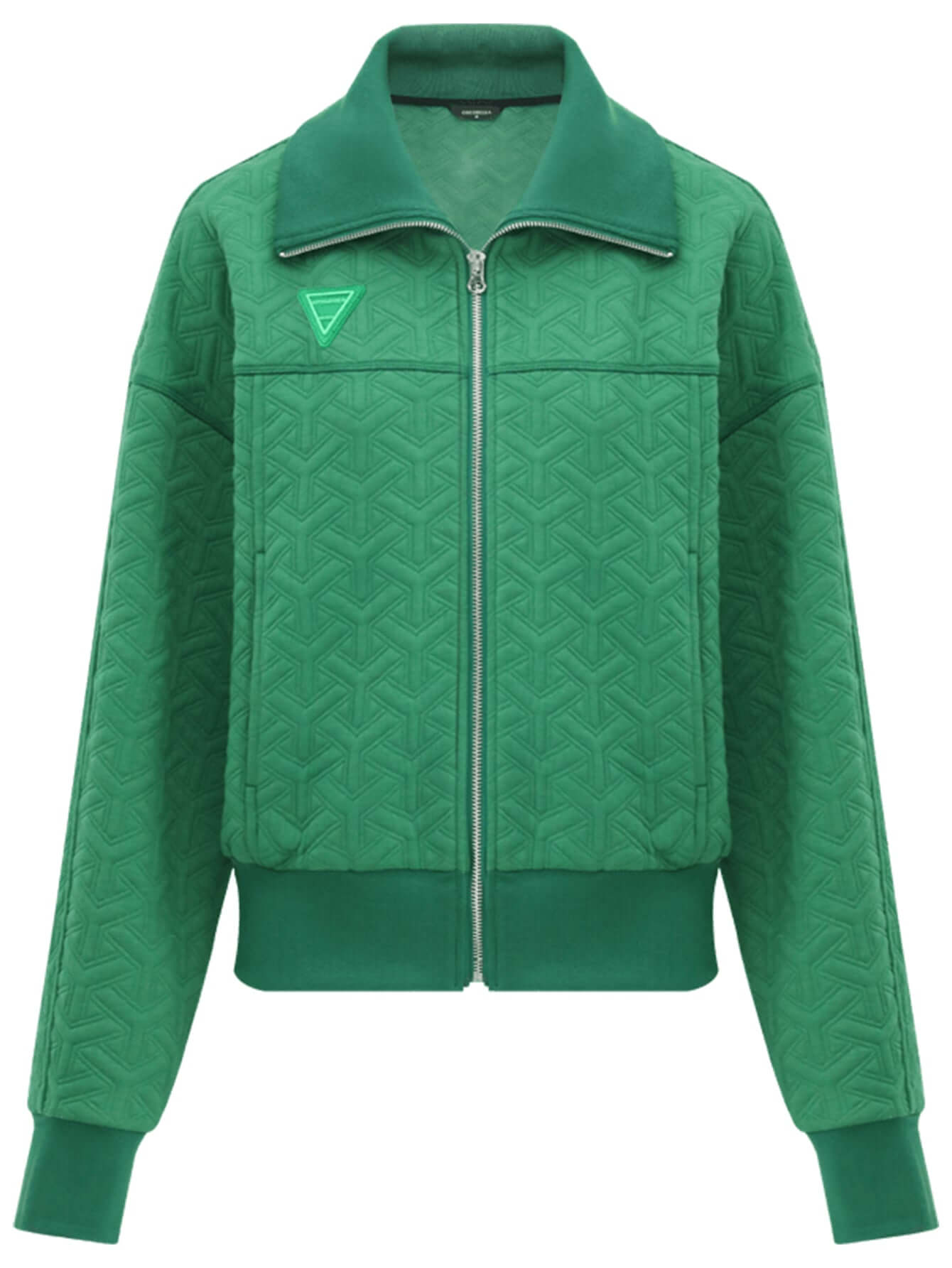 Turtleneck Zip-Through Green Windbreaker Jacket
